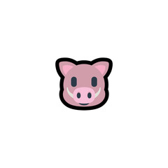 Boar Vector Icon. Isolated Wild Boar, Pig, Warthog Flat Illustration 