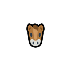Horse head Vector Icon. Isolated Horse Face Illustration 
