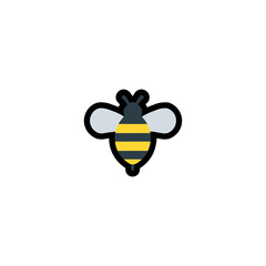 Honeybee vector flat icon. Isolated honey bee illustration