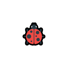 Fototapeta premium Lady Beetle vector flat icon. Isolated Ladybug illustration