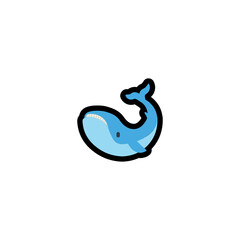 Whale vector flat icon. Isolated blue whale illustration
