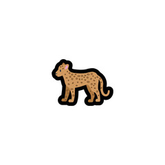 Leopard Vector Icon. Isolated Jaguar, Panthera Illustration Icon