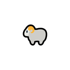 Sheep Vector Icon. Isolated Ewe Cartoon Illustration Icon