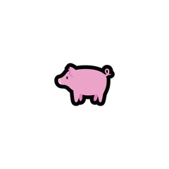 Pig Vector Icon. Isolated Hog, Sow, Pork Illustration Icon	