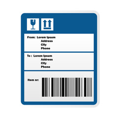 shipping barcode label sticker for shipping company. vector illustration
