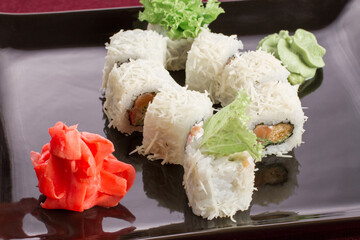 Japanese food menu. CAESAR roll