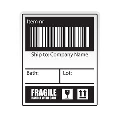 shipping barcode label sticker for shipping company. vector illustration