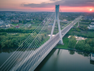 Obraz premium Mazowiecki Bridge and Wislok River in Rzeszow