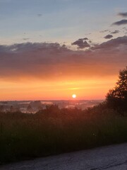 sunset over the river