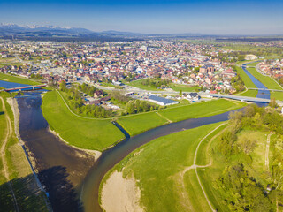 Czarny and Bialy Dunajec Rivers meeting in Nowy Targ