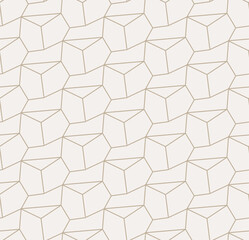 Continuous Classic Vector Hexagon Decoration Texture. Repeat Fashion Graphic Polygon Backdrop Pattern. Repetitive Geometric Geo 