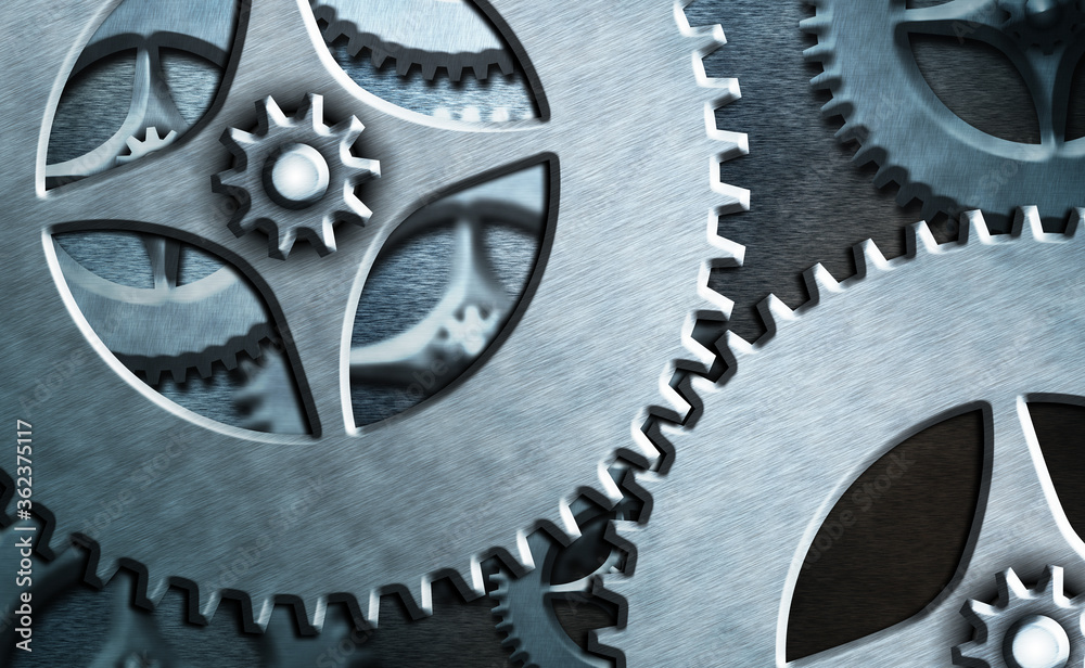 Sticker system administrator control, gear configuration settings tools concept.