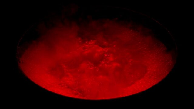 Boiling Red Potion In Cauldron