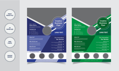 Modern business commercial Flyer, design layout template in A4 size, 