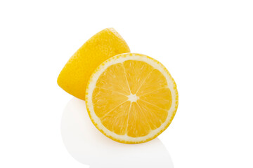 Lemon, Sliced lemon. Two half lemons on a white background. (Tr - limon)
