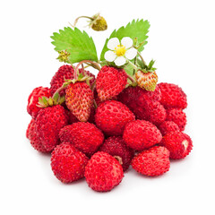 Fresh strawberries isolated on white background