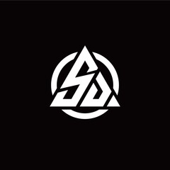 Fototapeta S D initial triangle logo with circle elements obraz
