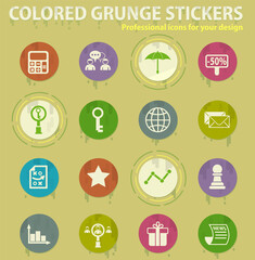 marketing colored grunge icons