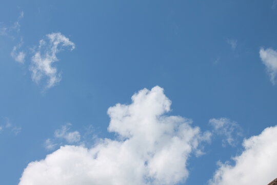 blue sunny sky clouds panorama