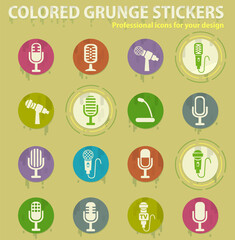 Fototapeta premium microphone colored grunge icons