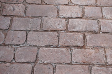 Concrete imprinted cobble driveway background