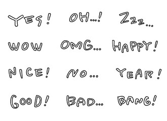 英語　擬音　効果音　ポップ　シンプル