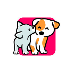 DogyCaty Logo Cartoon Character. Logo template made on Animals or 
pets theme with simple contents. Unique cartoon design for blog, 
hotel, pet shop, veterinary clinic, etc