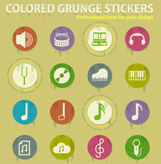 music colored grunge icons