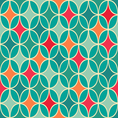 Abstract Retro Geometric seamless pattern with triangles. Vector Illustration