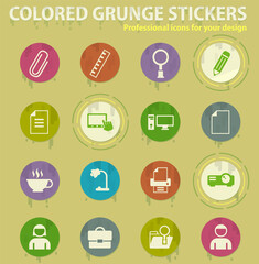 office colored grunge icons