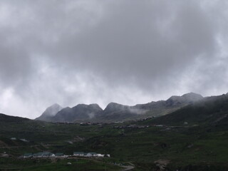 clouds over the mountains