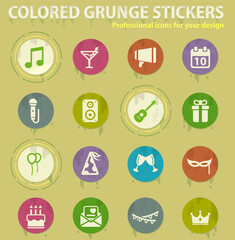 Party colored grunge icons