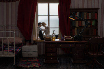 Beautiful passionate young couple lying on bed and having sex. Sensual man and woman making love in bedroom.