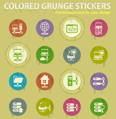 server colored grunge icons
