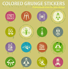 spacecrafts icon set