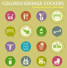 sport colored grunge icons