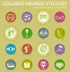 sport colored grunge icons