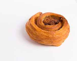 Isolated cinnamon roll on white background