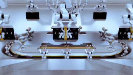 Futuristic stadium. Stylish technological sport arena. 3d rendering