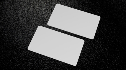 White business cards mock on black background