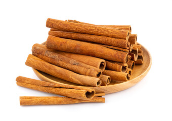 Cinnamon sticks isolated on white background