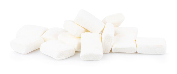 Fototapeta na wymiar white marshmallows on white background