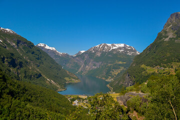 Geiranger fjord in Norway without cruise ships 
