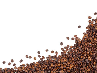 Roasted Thai coffee beans texture background