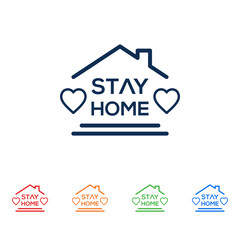 Stay At Home Text Under House Roof.