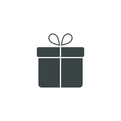 Gift box icon on white background, vector illustration
