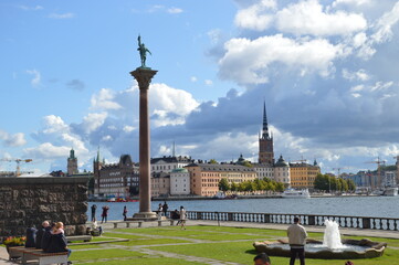 view of an old town hall stockholm monument