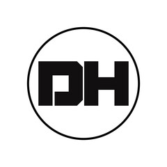 DH Letter Logo Design With Simple style
