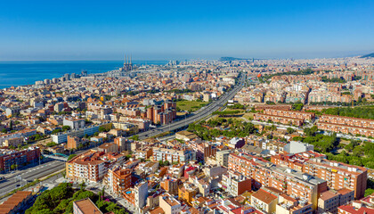 Fototapeta na wymiar panorama of the city of Barcelona Spain