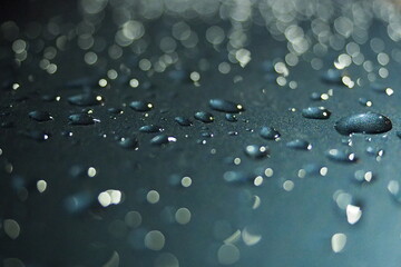 Drops on the car in the dark